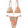 imageMakeMeChic Womens Triangle Thong Bikini Sets High Cut Swimsuit Bathing Suit SwimwearMulti a