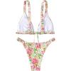 imageMakeMeChic Womens Triangle Thong Bikini Sets High Cut Swimsuit Bathing Suit SwimwearMulticolor B