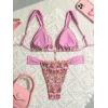 imageMakeMeChic Womens Triangle Thong Bikini Sets High Cut Swimsuit Bathing Suit SwimwearMulticolor a