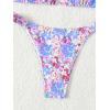 imageMakeMeChic Womens Triangle Thong Bikini Sets High Cut Swimsuit Bathing Suit SwimwearMulticolored B