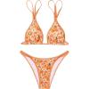 imageMakeMeChic Womens Triangle Thong Bikini Sets High Cut Swimsuit Bathing Suit SwimwearOrange