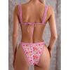 imageMakeMeChic Womens Triangle Thong Bikini Sets High Cut Swimsuit Bathing Suit SwimwearPink