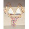 imageMakeMeChic Womens Triangle Thong Bikini Sets High Cut Swimsuit Bathing Suit SwimwearRandom Floral