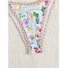 imageMakeMeChic Womens Triangle Thong Bikini Sets High Cut Swimsuit Bathing Suit SwimwearWhite Floral