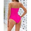 imageMakeMeChic Womens Two Piece Tankini Set Colorblock Ruched Bandeau Bathing Suit Swimsuits BeachwearMulticolor