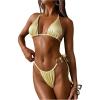 imageMakeMeChic Halter Bikini Sets for Women Sexy Micro Bikini Bathing Suit Two Piece Swimsuits 2025Multicolor