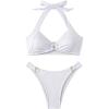 imageMakeMeChic Halter Bikini Sets for Women Sexy Micro Bikini Bathing Suit Two Piece Swimsuits 2025White