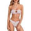 imageMakeMeChic Womens Bandeau Strapless Bikini Sets Floral Knot Cut Out Boho Bathing Suit SwimsuitsMulticolor