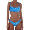 imageMakeMeChic Womens Bikini Sets Leopard Print Spaghetti Strap Backless Beach SwimsuitBlue a