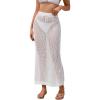imageMakeMeChic Womens Crochet Skirt Swimsuit Cover Up Sheer Beach Skirts SwimwearWhite