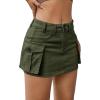 imageMakeMeChic Womens Denim Skirt Y2K Denim Skort Low Rise Mini Jean SkirtGreen B
