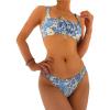 imageMakeMeChic Womens High Cut Bikini Sets Floral Swimsuit 2 Piece Bathing SuitAfloral