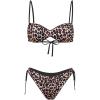 imageMakeMeChic Womens Leopard Print Bikini Set Spaghetti Strap Backless Tie Side Swimsuits BeachwearBlack