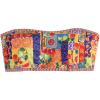 imageMakeMeChic Womens Strapless Bikini Top Floral Print Bandeau Swimsuit Bikini TopsOrange