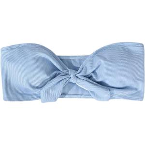 imageMakeMeChic Womens Bandeau Bikini Top Knot Front Strapless Swimsuit Bathing TopsBlue