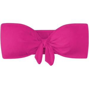 imageMakeMeChic Womens Bandeau Bikini Top Knot Front Strapless Swimsuit Bathing TopsHot Pink