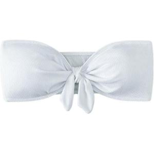 imageMakeMeChic Womens Bandeau Bikini Top Knot Front Strapless Swimsuit Bathing TopsWhite