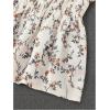 imageMakeMeChic Womens Floral Puff Sleeve Square Neck Blouse Ruffle Hem Shirred Blouses TopApricot