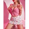 imageMakeMeChic Womens Halter Tie Backless Cut Out Ribbed Knit Summer Crop Cami TopsA Pink