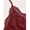 imageMakeMeChic Womens Halter Top Y2K Lace V Neck Ruched Low Cut Halter Tank Tops Camisole TopsBurgundy