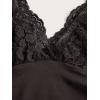 imageMakeMeChic Womens Halter Top Y2K Lace V Neck Ruched Low Cut Halter Tank Tops Camisole TopsChocolate Brown
