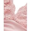 imageMakeMeChic Womens Halter Top Y2K Lace V Neck Ruched Low Cut Halter Tank Tops Camisole TopsDusty Pink