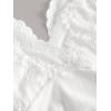 imageMakeMeChic Womens Halter Top Y2K Lace V Neck Ruched Low Cut Halter Tank Tops Camisole TopsWhite