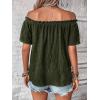 imageMakeMeChic Womens Off Shoulder Tops Short Sleeve Textured Dressy Casual Summer BlousesArmy Green a