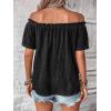 imageMakeMeChic Womens Off Shoulder Tops Short Sleeve Textured Dressy Casual Summer BlousesBlack