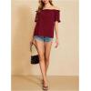 imageMakeMeChic Womens Off Shoulder Tops Short Sleeve Textured Dressy Casual Summer BlousesBurgundy a