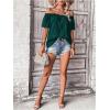 imageMakeMeChic Womens Off Shoulder Tops Short Sleeve Textured Dressy Casual Summer BlousesDark Green