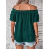 imageMakeMeChic Womens Off Shoulder Tops Short Sleeve Textured Dressy Casual Summer BlousesDark Green a