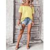 imageMakeMeChic Womens Off Shoulder Tops Short Sleeve Textured Dressy Casual Summer BlousesLight Yellow