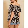imageMakeMeChic Womens Off Shoulder Tops Short Sleeve Textured Dressy Casual Summer BlousesMulticolor a