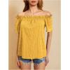 imageMakeMeChic Womens Off Shoulder Tops Short Sleeve Textured Dressy Casual Summer BlousesYellow a