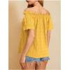 imageMakeMeChic Womens Off Shoulder Tops Short Sleeve Textured Dressy Casual Summer BlousesYellow a