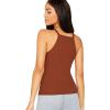 imageMakeMeChic Womens Sleeveless Knit Slim Summer Halter Cami TopBrown