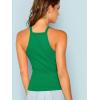 imageMakeMeChic Womens Sleeveless Knit Slim Summer Halter Cami TopLight Green
