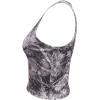 imageMakeMeChic Womens Camo Notched Wide Strap Tank Top Sleeveless Streetwear Crop TopsBlack
