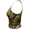 imageMakeMeChic Womens Camo Notched Wide Strap Tank Top Sleeveless Streetwear Crop TopsGreen