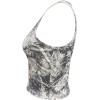 imageMakeMeChic Womens Camo Notched Wide Strap Tank Top Sleeveless Streetwear Crop TopsWhite