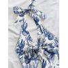 imageMakeMeChic Womens Halter Tops Slit Twist Front Backless Cute Summer Tank TopBlue White