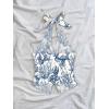 imageMakeMeChic Womens Halter Tops Slit Twist Front Backless Cute Summer Tank TopBlue White