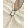 imageMakeMeChic Womens Halter Tops Slit Twist Front Backless Cute Summer Tank TopBuckle Apricot