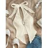 imageMakeMeChic Womens Halter Tops Slit Twist Front Backless Cute Summer Tank TopBuckle Apricot