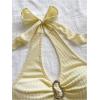 imageMakeMeChic Womens Halter Tops Slit Twist Front Backless Cute Summer Tank TopBuckle Yellow