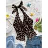 imageMakeMeChic Womens Halter Tops Slit Twist Front Backless Cute Summer Tank TopCoffee Brown