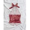 imageMakeMeChic Womens Halter Tops Slit Twist Front Backless Cute Summer Tank TopDark Red