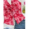imageMakeMeChic Womens Halter Tops Slit Twist Front Backless Cute Summer Tank TopFlower Red