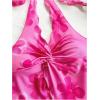 imageMakeMeChic Womens Halter Tops Slit Twist Front Backless Cute Summer Tank TopHot Pink Flower